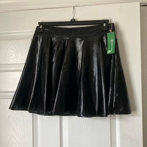 Black Faux Leather Mini Skirt